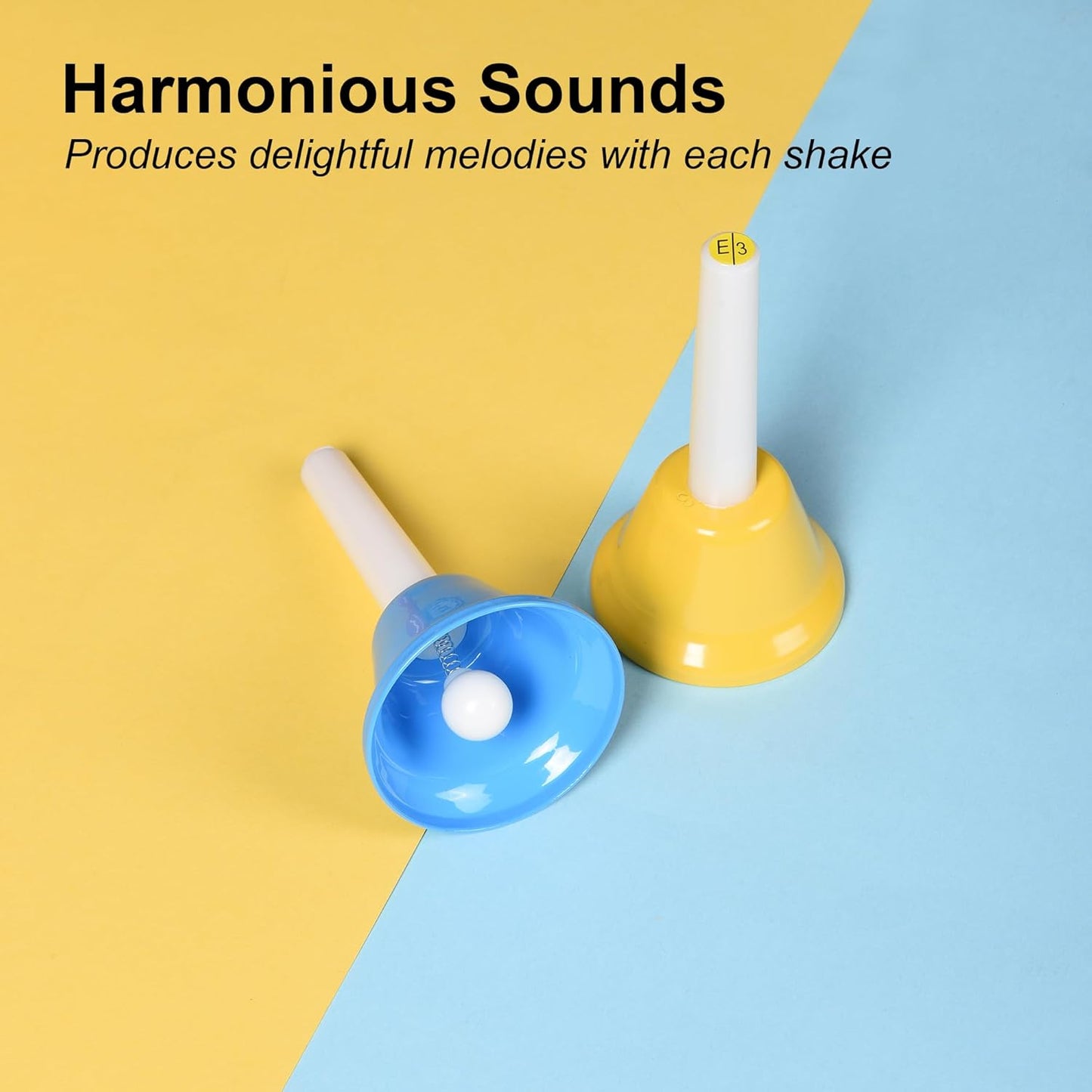 8 Note Hand Bells for Kids Adults, Colorful Merry Handbells Set Musical Instruments