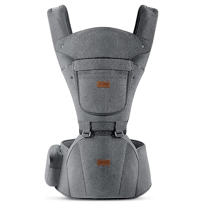 Baby Carrier with Hip Seat, Baby Carrier Newborn to Toddler, 6-in-1 Ways to Carry, All Seasons, Adjustable Baby Holder Carrier for Breastfeeding(Grey)