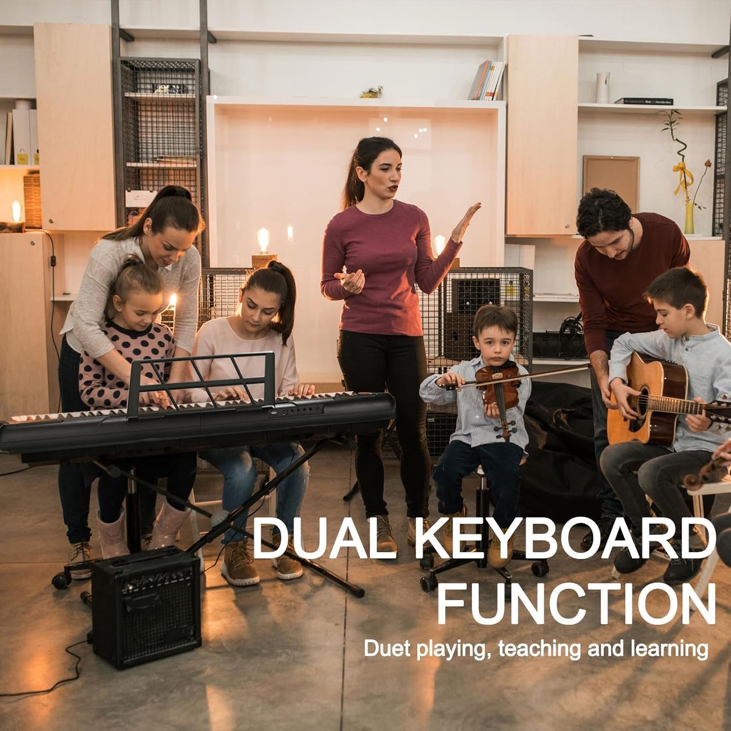 88 Key Digital Piano, Semi Weighted Electronic Keyboard Piano with Music Stand, Power Supply, Sustain Pedal, Stand, Bluetooth, MIDI, for Beginner Professional at Home, Stage