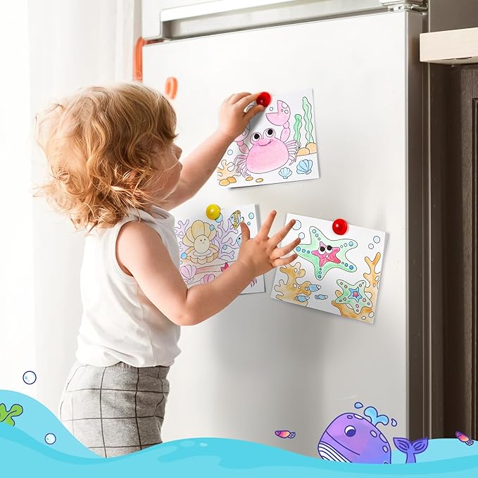 JoyCat Paint with Water Coloring Books for Toddlers, Watercolor Painting Sets for Kids Ages 3-5 4-8, Arts and Crafts Drawing Activities Toy Birthday Gift for Boys Girls (Sea Animals)