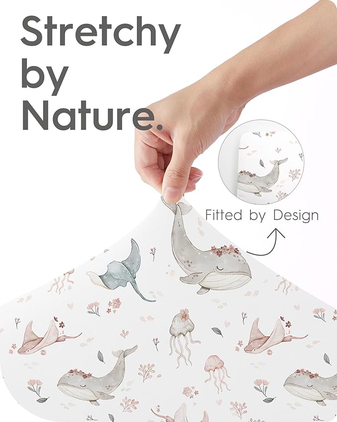 Baby Crib Sheets Girl, TotBasic Premium Soft Pink Crib Mattress Sheet, Ultra Breathable Crib Sheet Fitted, Super Stretchy Jersey Cotton Crib 28" x52‘’x9'' Extra Deep Pocket