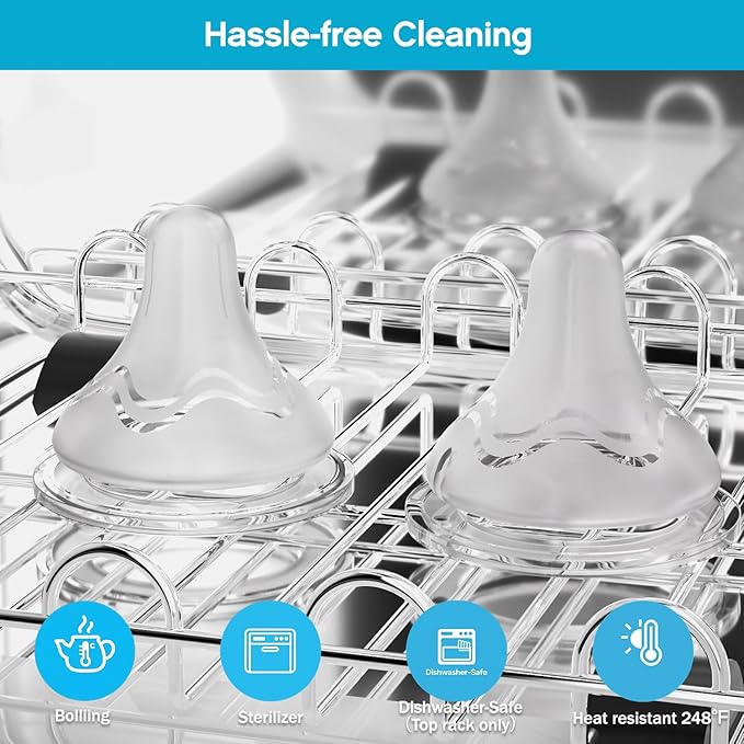 4pcs Soft Silicone Baby Nipple for Spectra Bottles, Slow Flow Nipple, 100% Silicone Material, BPA Free, Soft Touch, Easy Clean, Small, 0m+