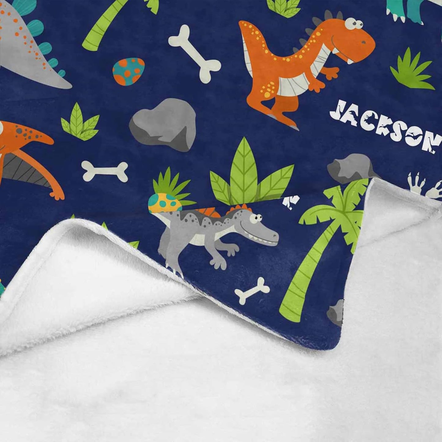 Personalized Dinasour Name Baby Blanket, Custom Cute Alphabet Name Blanket Toddler Boy Soft Flannne Swaddling Blankets Customized Monogram Memorial Gift from Nana for Infant Newborn Shower