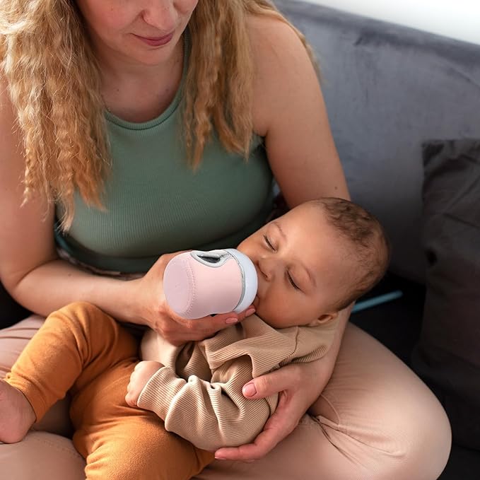 Beautyflier 4oz Glass Baby Bottle Sleeve Covers - Reusable Insulator for Heat/Cold Retention, Moisture Neoprene Holder for Philips 4 oz Avent Glass Natural Bottles (Pink+Green)