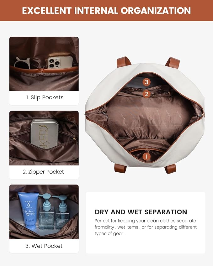 LOVEVOOK Weekender Bag, Large Travel Duffel Bag for Women with 2 Packing Cubes, Carry on Overnight Bag with Shoe Compartment, Mom Hospital Bags for Labor and Delivery