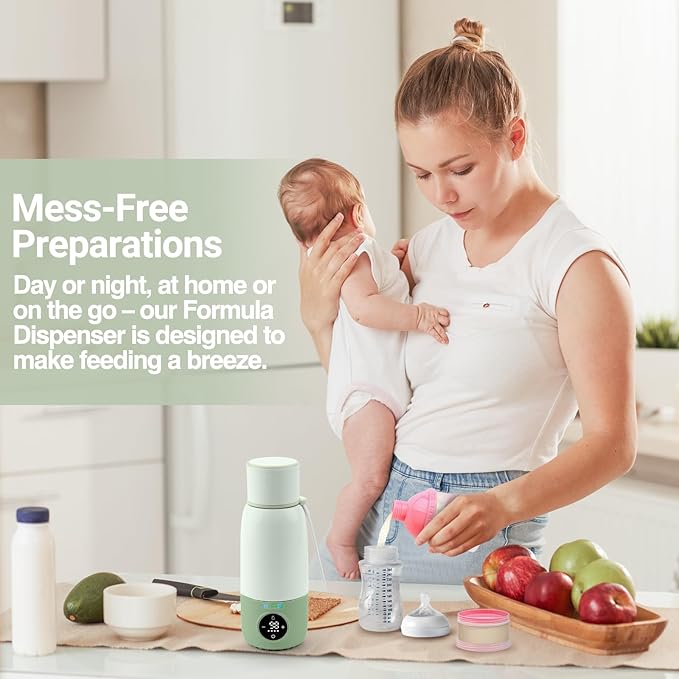 Portable Bottle Warmer for Travel - 17oz 12H Baby Bottle Milk Warmer, Fast Heat Travel Bottle Warmer for Breastmilk, USB Calentador De Biberones on The Go - Wireless Car Bottle Water Warmer, Green