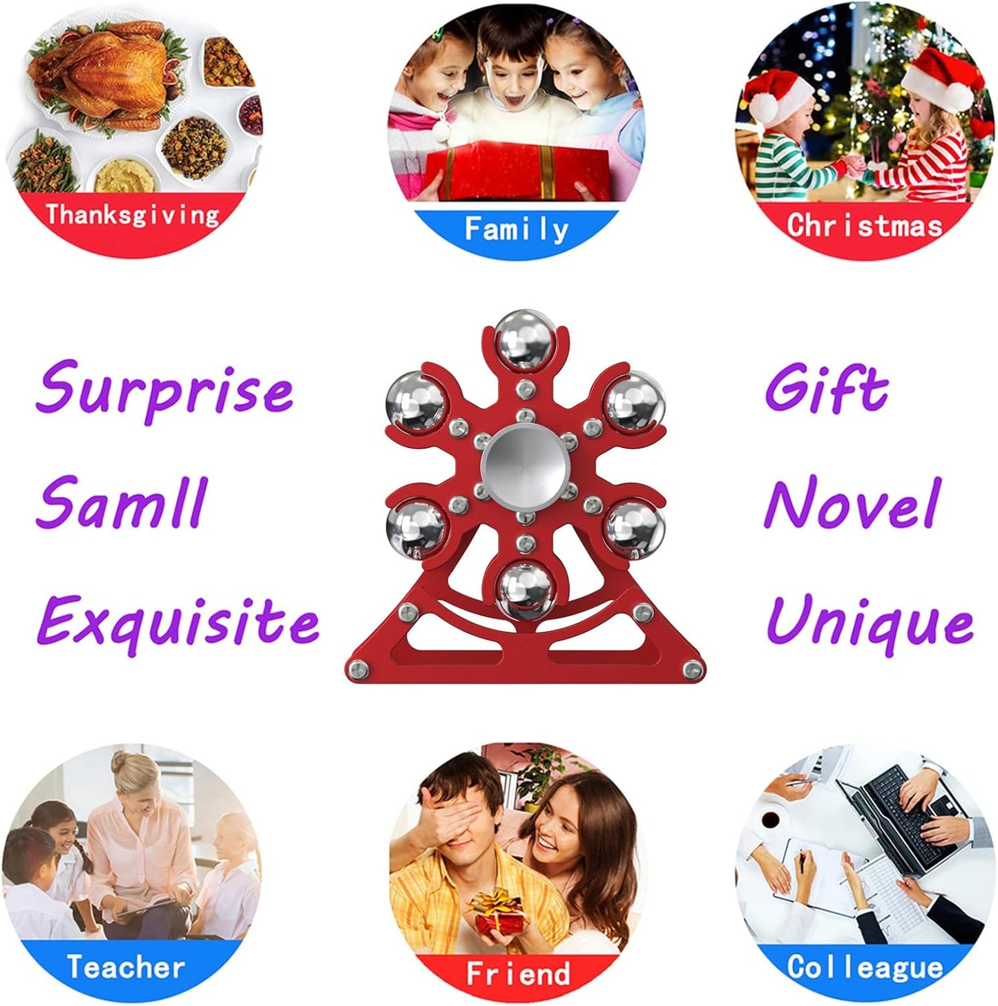 Desk-Fidget-Toys Ferris-Wheels-Spinner: Metal Kinetic-Fidget-Spinner 4mins, EDC-Toy Cool-Gadgets for School Office Christmas, ADHD Tools Gift Cool-Stuff Stress Relief Gift for Kid Children Teen Adult