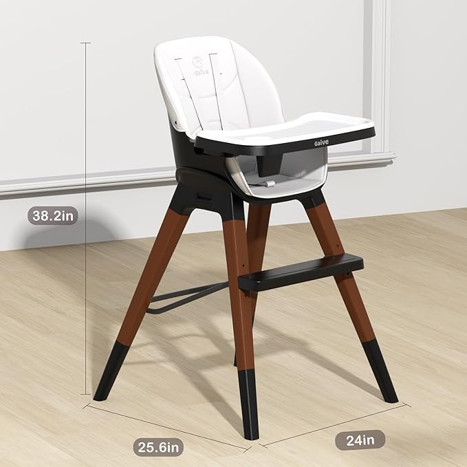 8 in 1 Convertible Wooden High Chair, Adjustable Baby High Chair for Babies and Toddlers with Tray, Easy to Clean, Grow with Family|Booster|Learning Table|High Stool