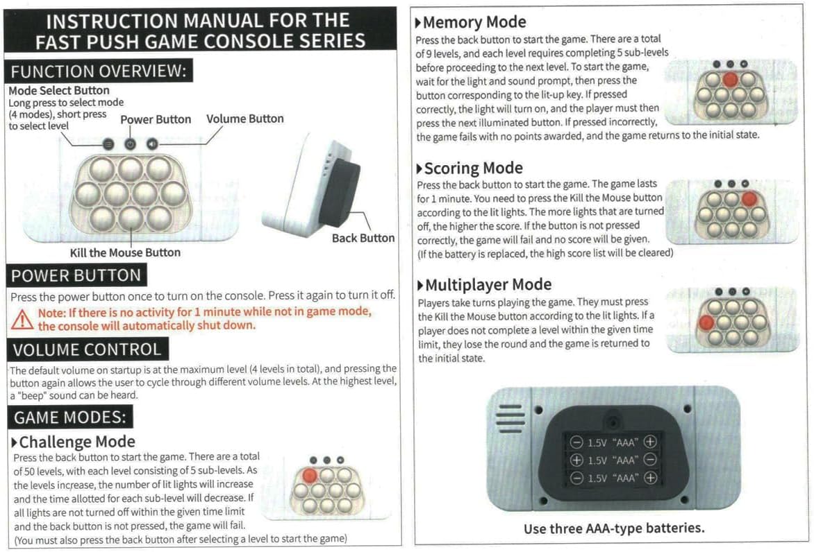 Puzzle Pop Light Up Game Fidget Travel Games/Travel Sensory Fidget Toys Popular Handheld Games for Teenagers Anti Anxiety Autism Relief Birthday Party Presents (Game Console-A)