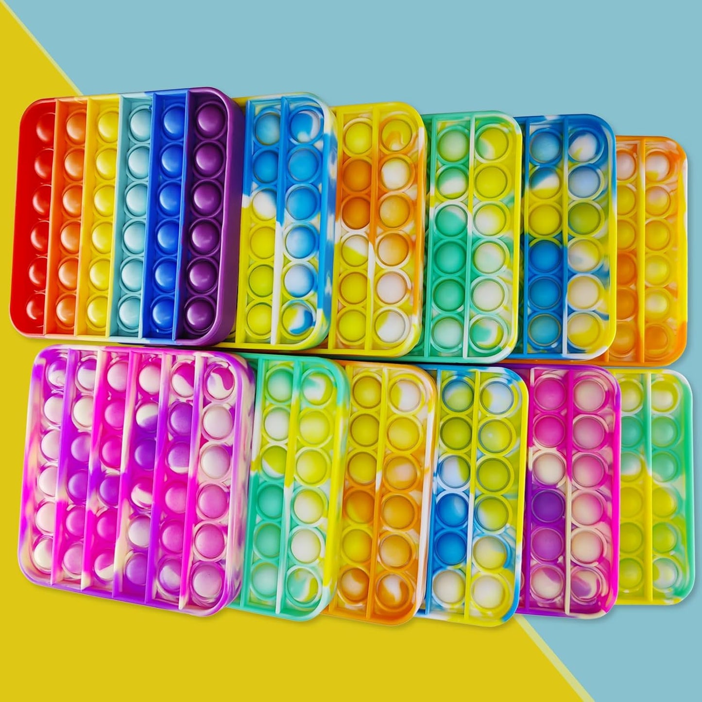 24 Pcs Pop Bubble Fidget Toys for Party Favors, Stress Relief Pressure Relieving Toys for Kids, Pop Bulk Toddler Toys for Christmas Valentine Birthday Gifts and Classroom Prizes