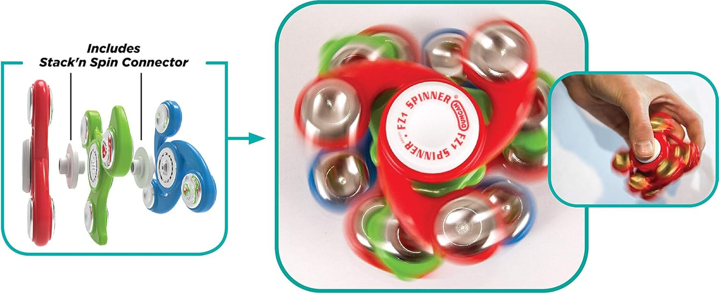 Duncan Toys Fidget Spinner Pack, Fidget and Sensory Toy Value Pack, Assorted Shapes, 4 Fidget Spinners, Multicolor