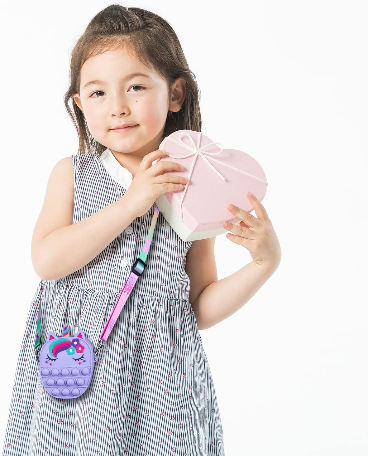 Pop Bag it, Fidget Bag, Pop Purse for Girl and Women Pop Bag with Unicorn Pop Toy, Anti Stress Silicone Poppet Bag Fidget Shoulder Bag, Best Gifts