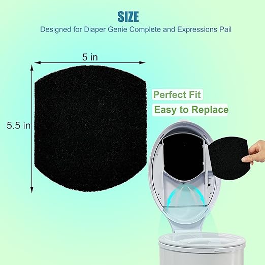 12 Pack Baby Diaper Pail Deodorizer for Ubbi Diaper Pail, Activated Charcoal Odor Absorbing Filters Compatible with Ubbi Steel Diaper Pail, Odor Eliminating, NO Smell