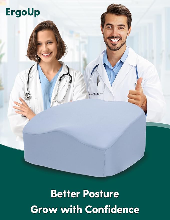 Babelio Ergo-Designed Booster Seat for Kitchen Chair, Promote Proper Upright Posture, Toddler Booster Seat for Dining Table, Removable & Washable Cover, Suitable for 18 Months to 5 Years, Blue