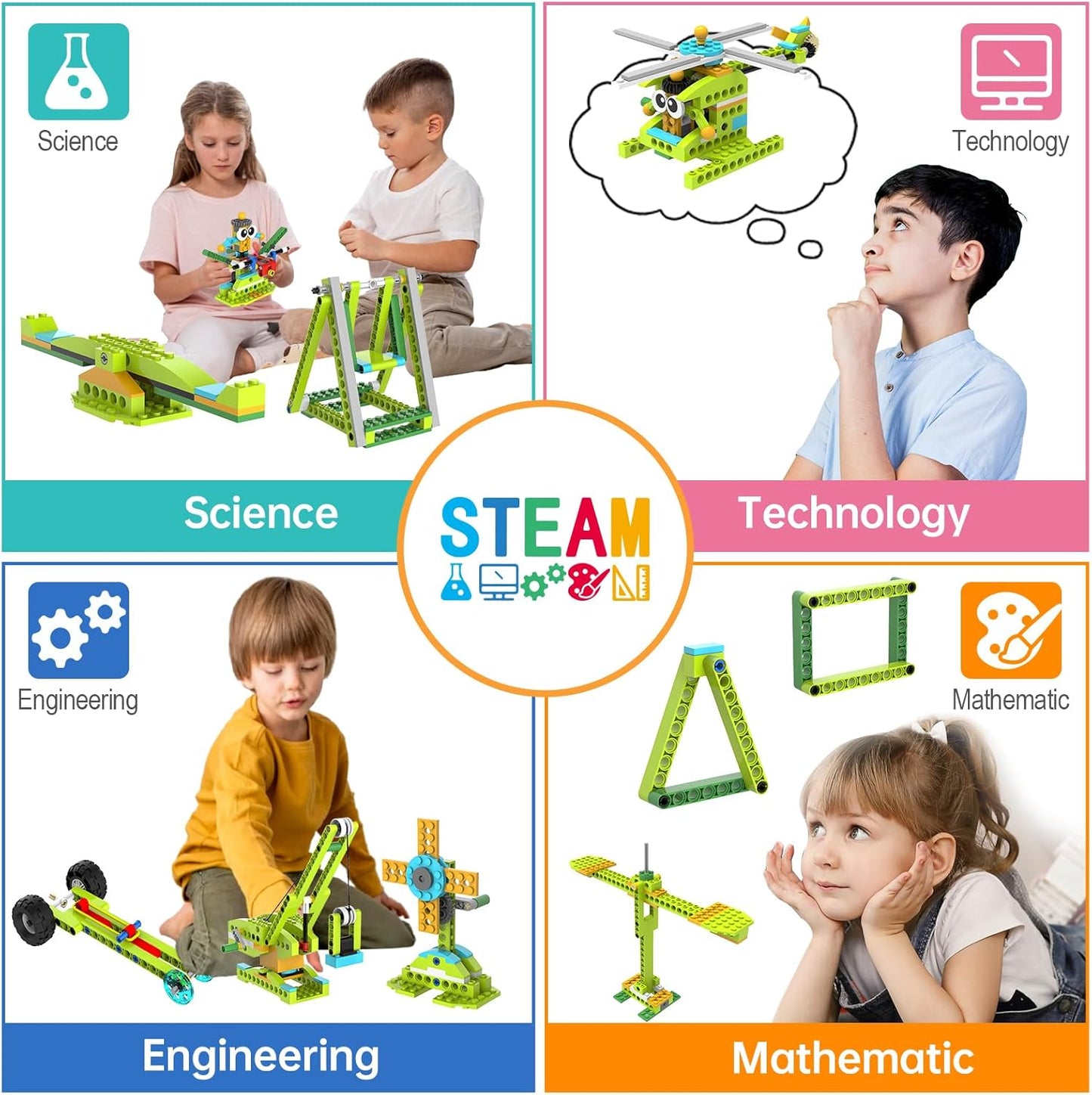 Building Robot Kit, 370+ Educational DIY Building Blocks, 100+ Models STEM Robot Toy for Kids Ages 6+, Birthday Christmas Graduation Gift for Boys Girls