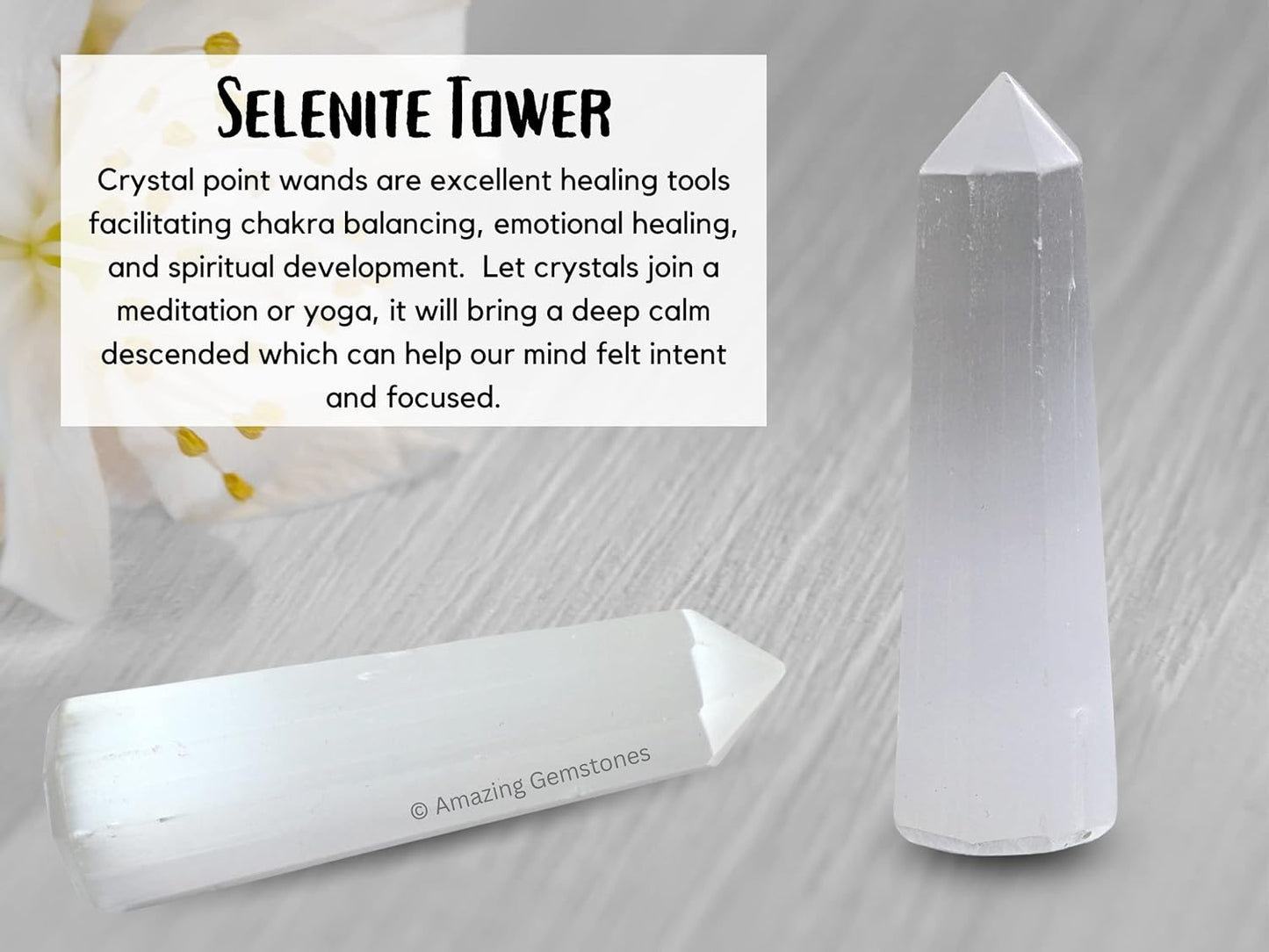 Amazing Gemstone Selenite Crystal Towers ~ Natural Healing Crystal Point Obelisk for Reiki Healing and Crystal Grid (2 to 3 INCH)