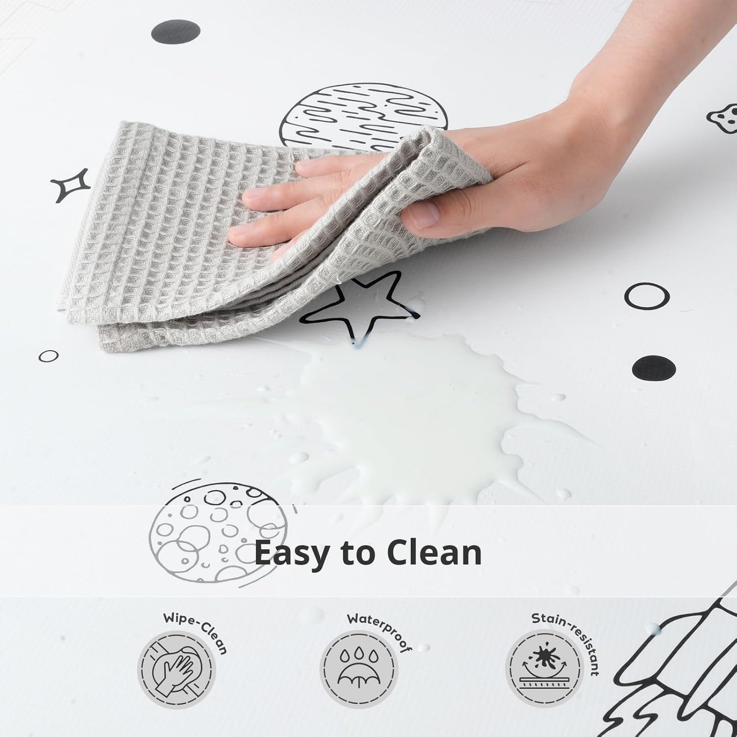 Baby Play Mat, 72x48-Inch Baby Foam Play Mat,6-Piece Interlocking Foam Floor Tiles for Toddlers, Waterproof,Floor Mats for Kids,Baby Foam Play Mat for Babies & Toddlers, Crawling Mat(Space)