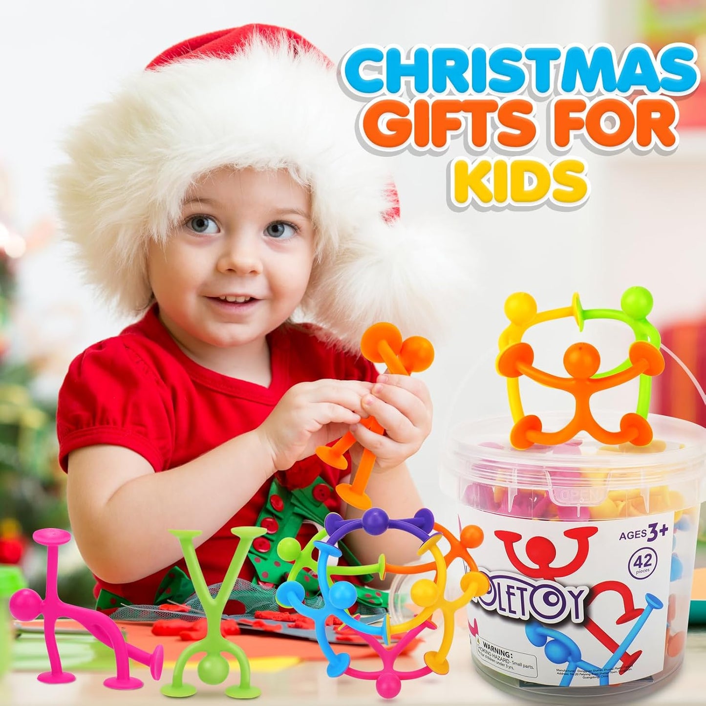 Suction Fidget Toys for Kids, 42Pcs Sensory Fidget Toys for Boys Girls, Office Stress Relief Toys for Adults, Cars Travel Toys for Toddlers, Windows Toys Party Favors Kids Classroom Prize Bulk