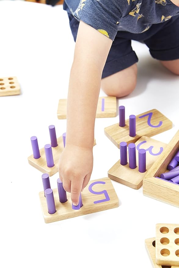 Counting Peg Board - Montessori Math and Numbers for Kids - Wooden Math Manipulatives Materials