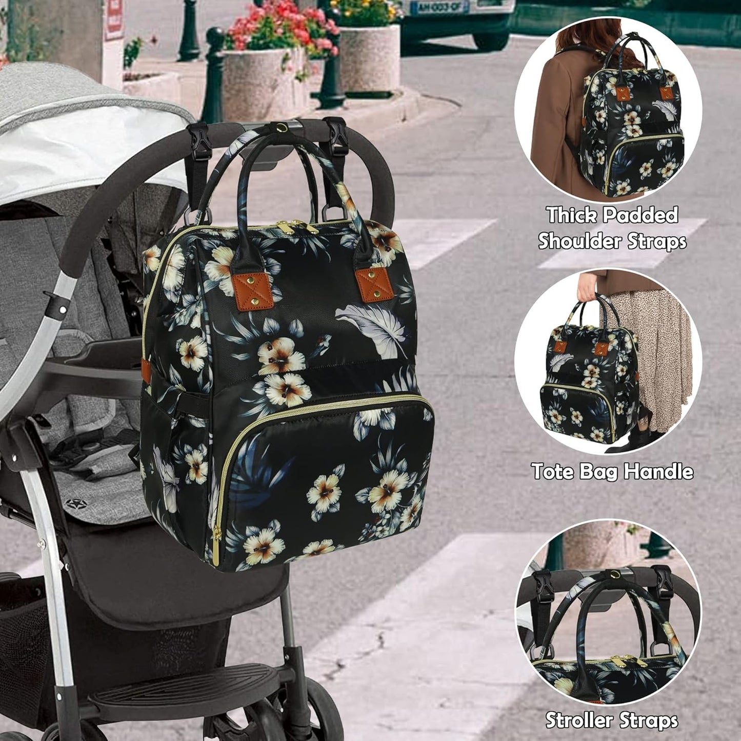 Femuar Diaper Bag Backpack Multifunction Maternity Diaper Bag for Baby Girls & Boys Large Capacity Travel Nappy Bags