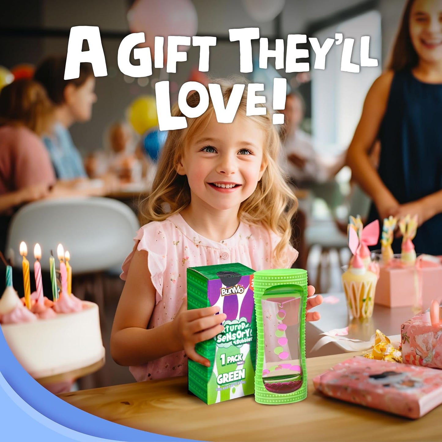 BUNMO Liquid Motion Bubbler with Sensory Texture - Liquid Timer - Bubble Timer - Liquid Motion Sensory Toys for Autism, Calming & Sensory Exploration - Kid Sensory Bottles Tubes - Small Green