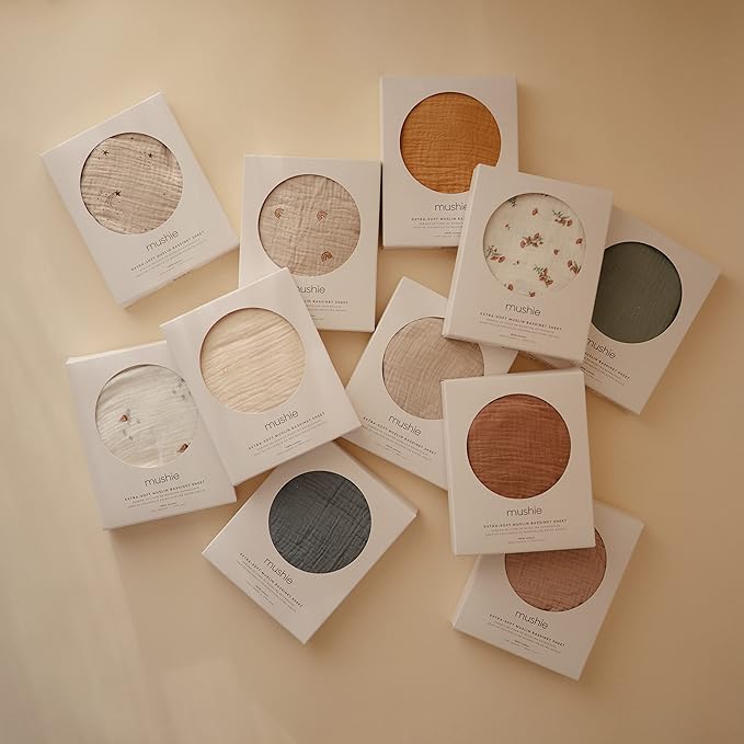 mushie Extra Soft Bassinet Muslin Crib Sheet | 30" x 16" (Fall Yellow)