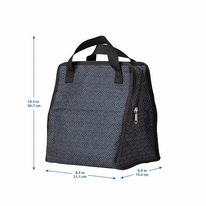 Dr. Brown's Fold & Freeze Bottle Tote, Travel Baby Bottle Insulated Cooler Bag, Store Up to 6 Baby Bottles, Black, BPA Free