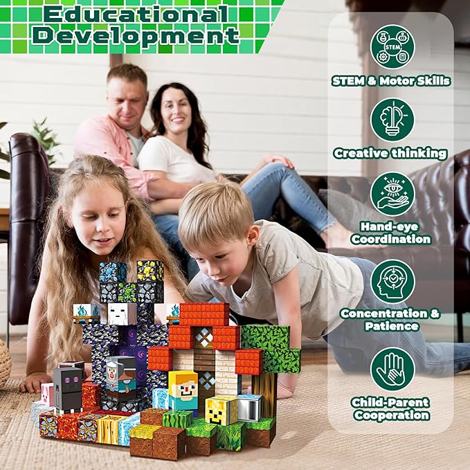 100 PCS Magnetic Blocks - Magnetic Building Blocks, Stacking Magnets for Kids, Sensory Toy for STEM Montessori Sensory Toys for Kids 3+ Boys and Girls Christmas Birthday Gifts