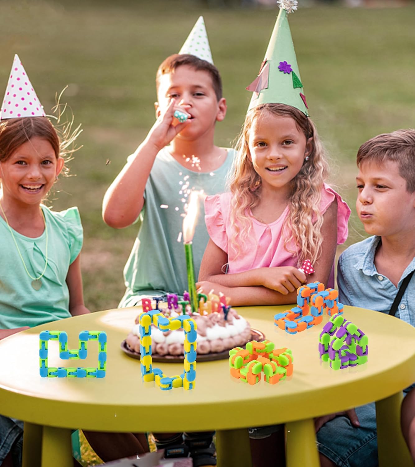 Ganowo 12 Pack Wacky Tracks - Snap Click Fidget Toys for Kids Adults