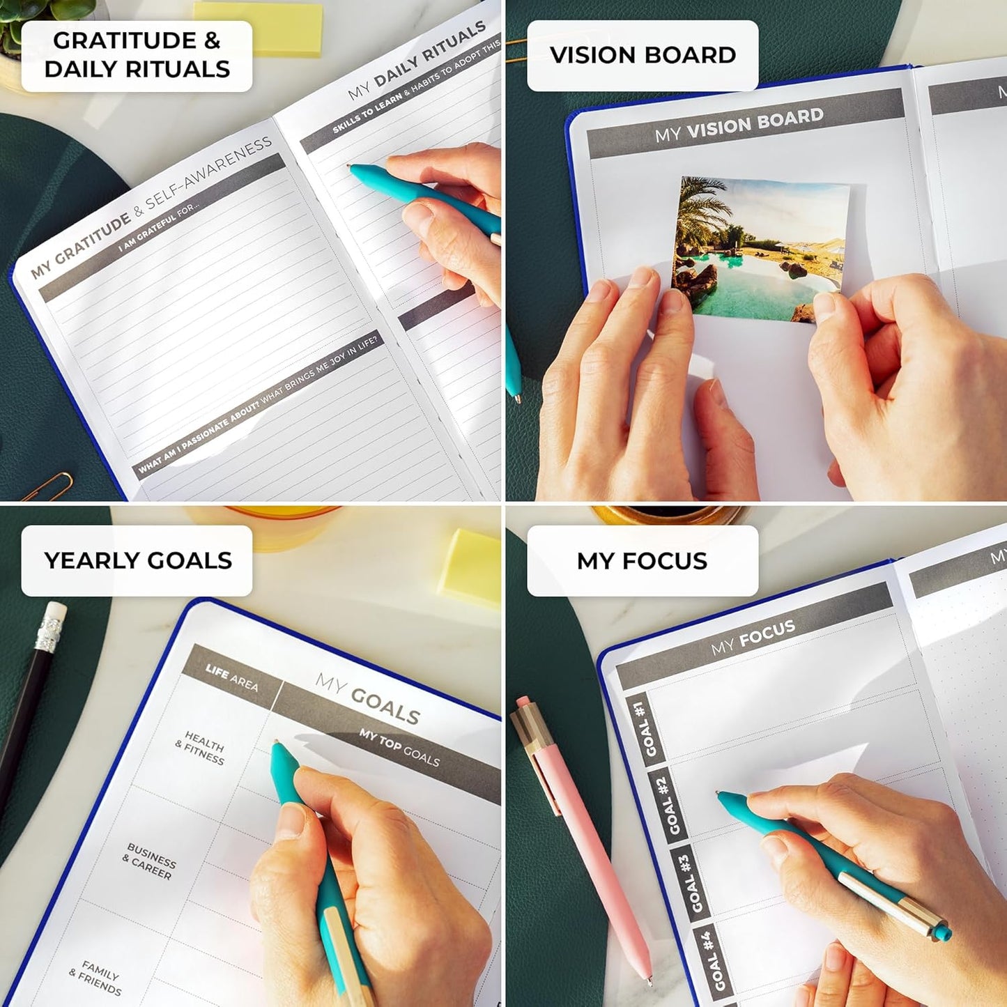 Clever Fox Daily Planner – Undated Planning Notebook with Hourly Schedule & To-Do List – Personal Day Task & Work Organizer, 6 Months (Royal Blue)