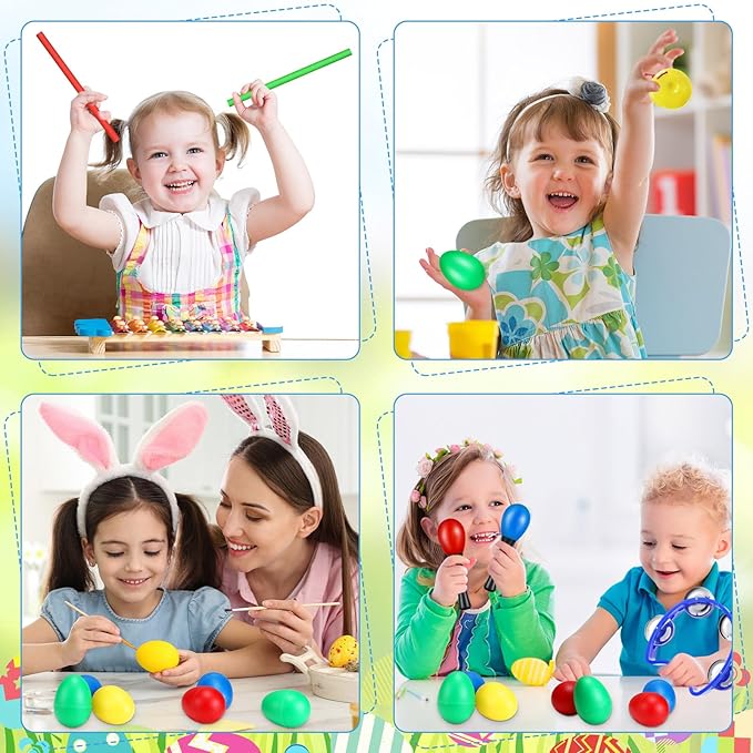 120 Pcs Maracas for Kids,Back to School Supplies Maracas Mexican Shaker Musical Instruments, Wrist Bells, Sand Hammers, Eggs Shakers, Castanets, Wooden Rhythm Sticks for Preschool