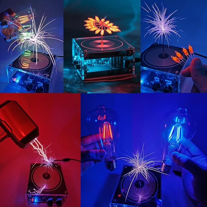 Tesla Coil Musical Speaker Plasma Storm Cool Desktop Gadgets Electric Toys Bobina De Tesla Electrica Artificial Lightning Science Physical Toy Model
