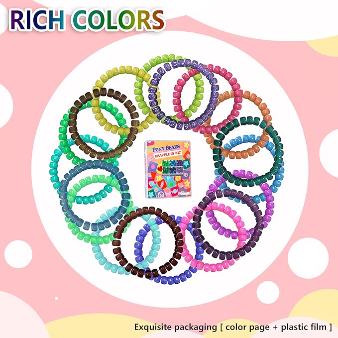 LIS HEGENSA 14000 Pcs DIY Childrens Crafts Beads Friendship Bracelet Kit, with Pony Beads Letter Beads and Bracelet Making Kit, Colorful Charms, Used for Custom Necklace Bracelets and Jewelry Decor
