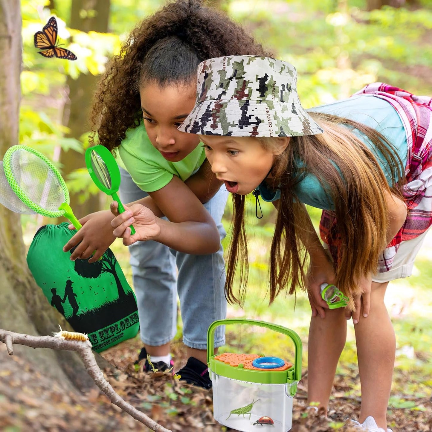 ESSENSON Bug Catcher and Kids Explorer Kit, Outdoor Bug Catching Explorer Adventure Kit with Binoculars, Summer Outdoor Toys for Kids Ages 4-8