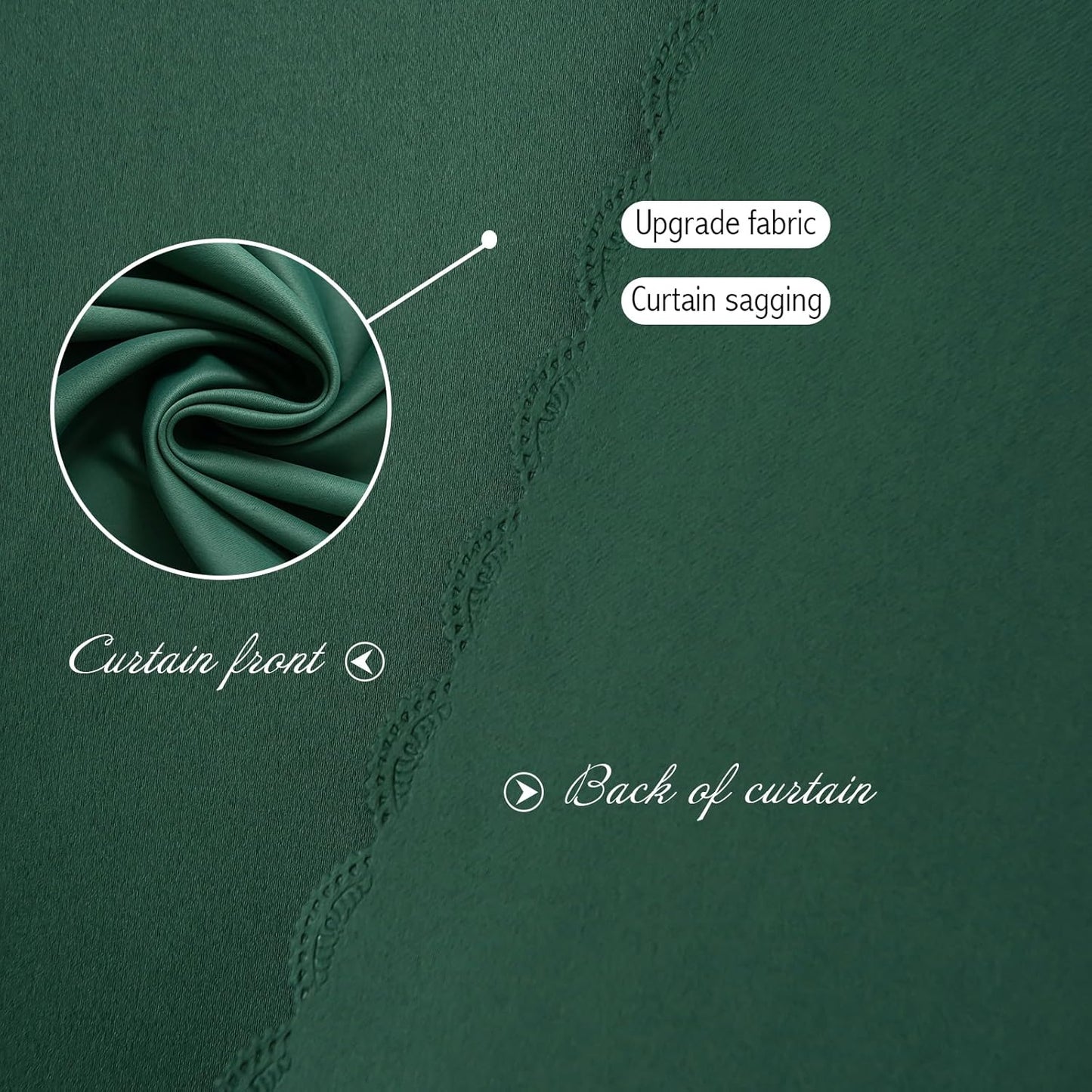 Blackout Curtains for Bedroom Stick On Curtains Window Shades Pull Down Blackout Window Cover No Drillng Self Adhesive Curtains No Rod Small Curtain, 47" W X 71" L, Dark Green, 1 Panel