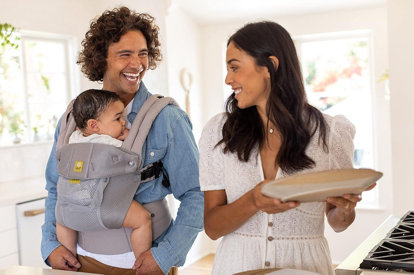 LÍLLÉbaby Complete Airflow Ergonomic 6-in-1 Baby Carrier Infant to Toddler with Lumbar Support (7-45 Pounds), 360 Degree Baby Wearing, Inward and Outward Facing (Silver)