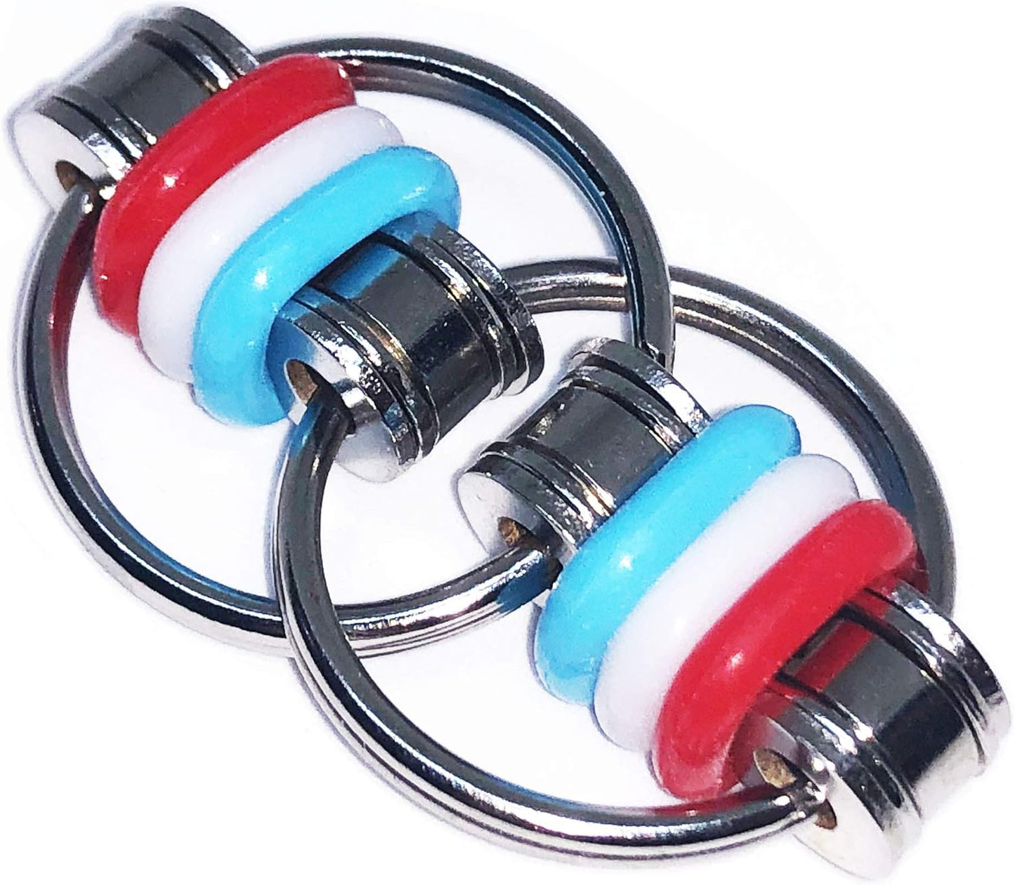 Fidget Toys Roller Chain - Stress Relief Perfect for ADHD, ADD, Anxiety in Classroom, Office, School, Work for Students, Teens, Adults Stocking Stuffers Gifts (R,W,B Style 2)