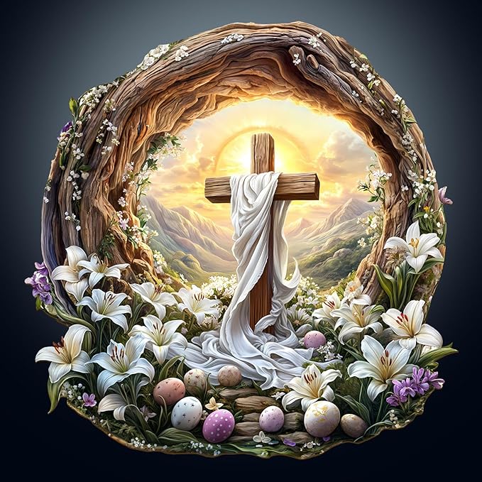 KAAYEE Wooden Puzzles for Adults, Holy Light Cross Wooden Jigsaw Puzzle 440 PCS Unique Shape Wood Puzzle Adult, 3D Effect Flat Puzzle Birthday Family Game (XL-17.3 * 17in)