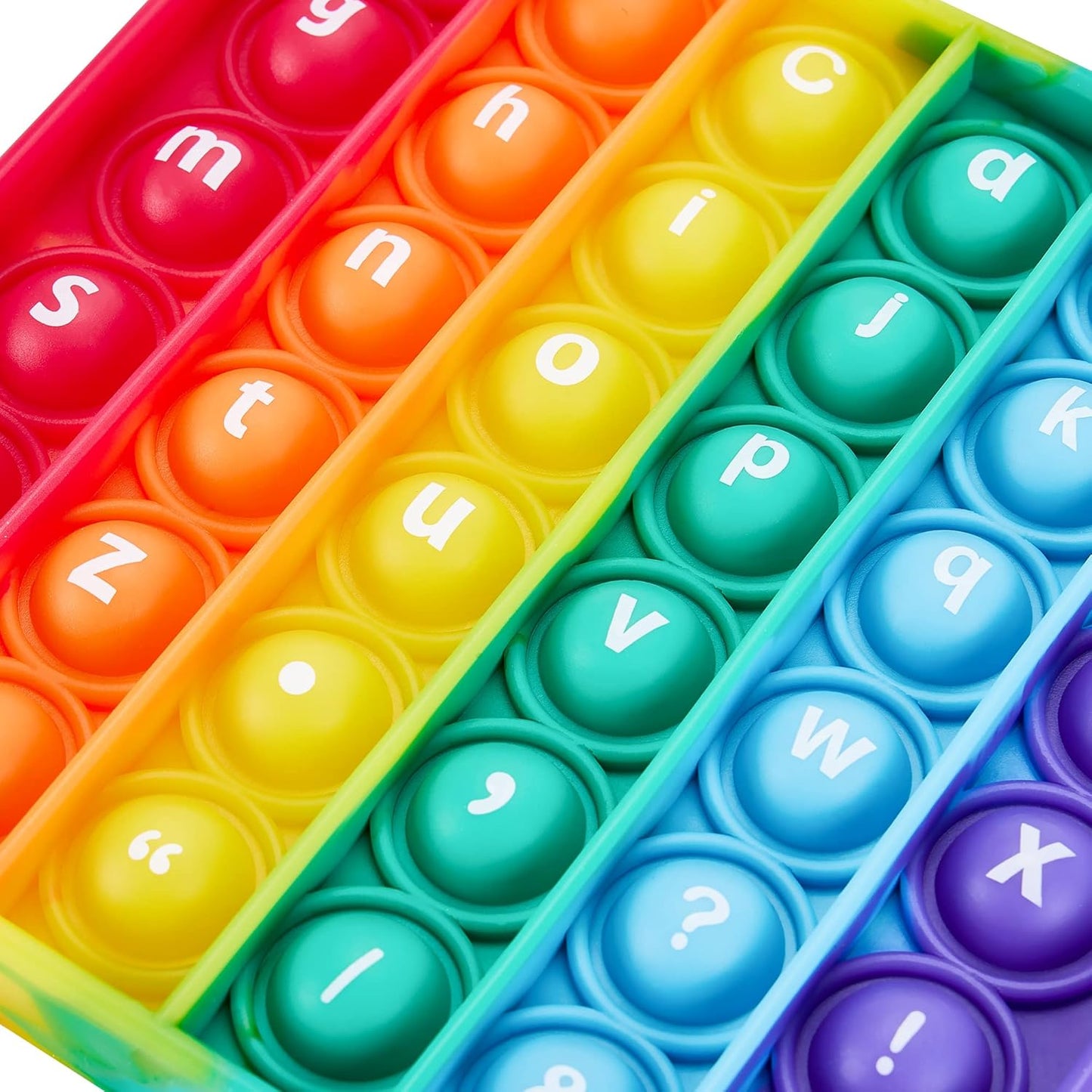 Alphabet Pop Fidget Toys Square ABC Letters Pop Bubble Toy Silicone Sensory Lowercase Uppercase Number Pop for Toddlers & Schools (5x5inch, Lowercase)