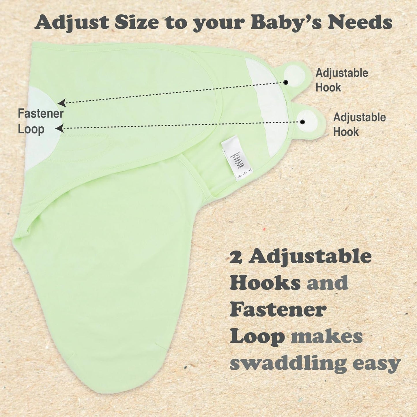 Bublo Baby Swaddles for Newborns – 3-Pack Infant Swaddles 3-6 Months – Adjustable Swaddle Sleep Sack – Soft Organic Cotton Baby Wrap for Safe & Cozy Sleep (Pastel Green)