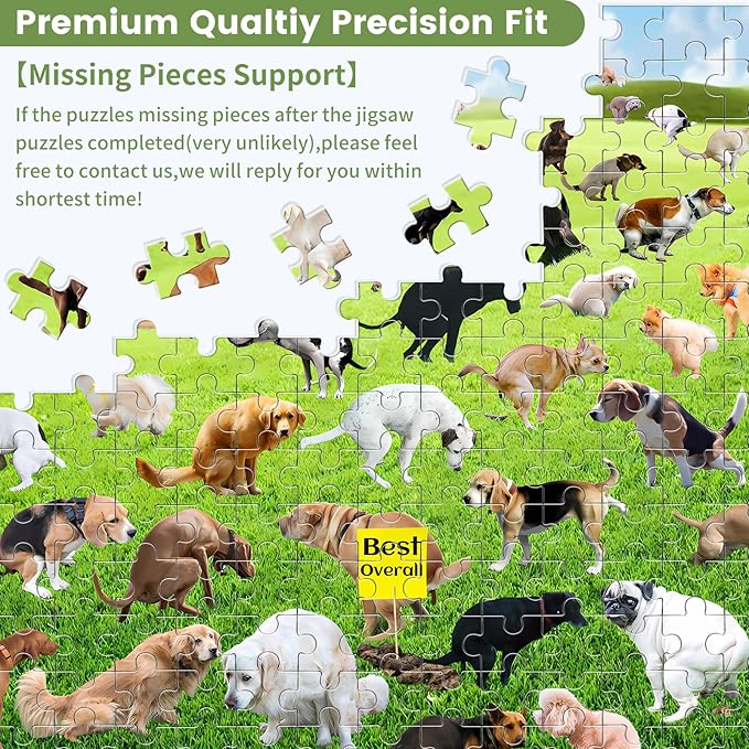 1000 Pieces Puzzles for Adults, Pooping Puppies Puzzle, Dogs Jigsaw Puzzles 1000 Pieces, Funny Gifts for Dog Lovers Friends, Perfect White Elephant Gag Gift, Dog Puzzle as Funny Home Party Decorations