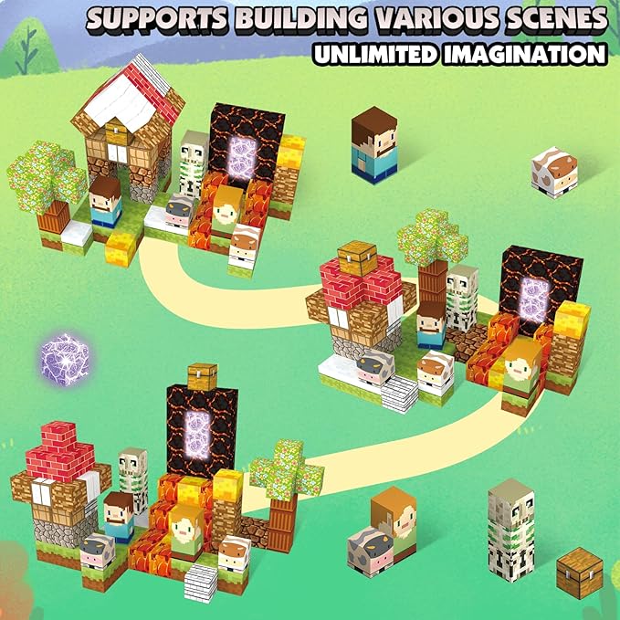 Magnetic Blocks Building Toys Set, Magnetic Building Blocks Kit Magnet Cubes for Boys Girls Ages 3-8, STEM Sensory Construction Toys for Kids Birthday Christmas