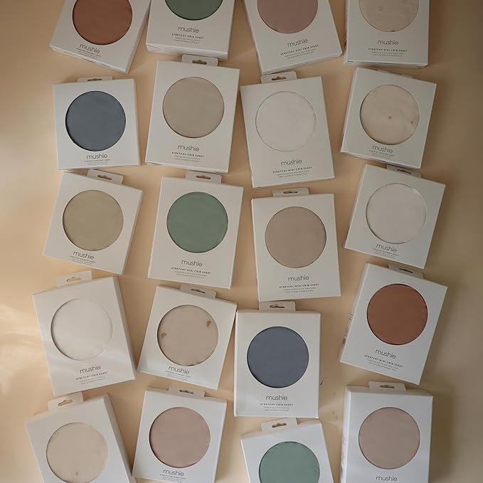 mushie Stretchy & Soft Bassinet Crib Sheet | Fitted 16" x 30" (Rainbows)