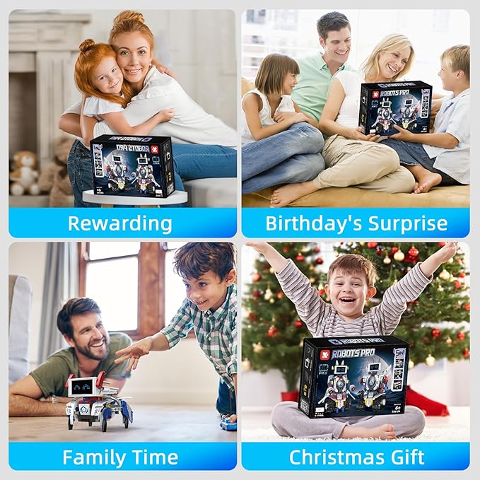 Building 5 in 1 Robot Toys for 8-12 Year Old Boys Girls, Remote & APP DIY Educational Toy Science Kits for Kids, Technic Coding Robotic Toys, Birthday Gift for 8 9 10 11 12 Years Kids (603pcs)