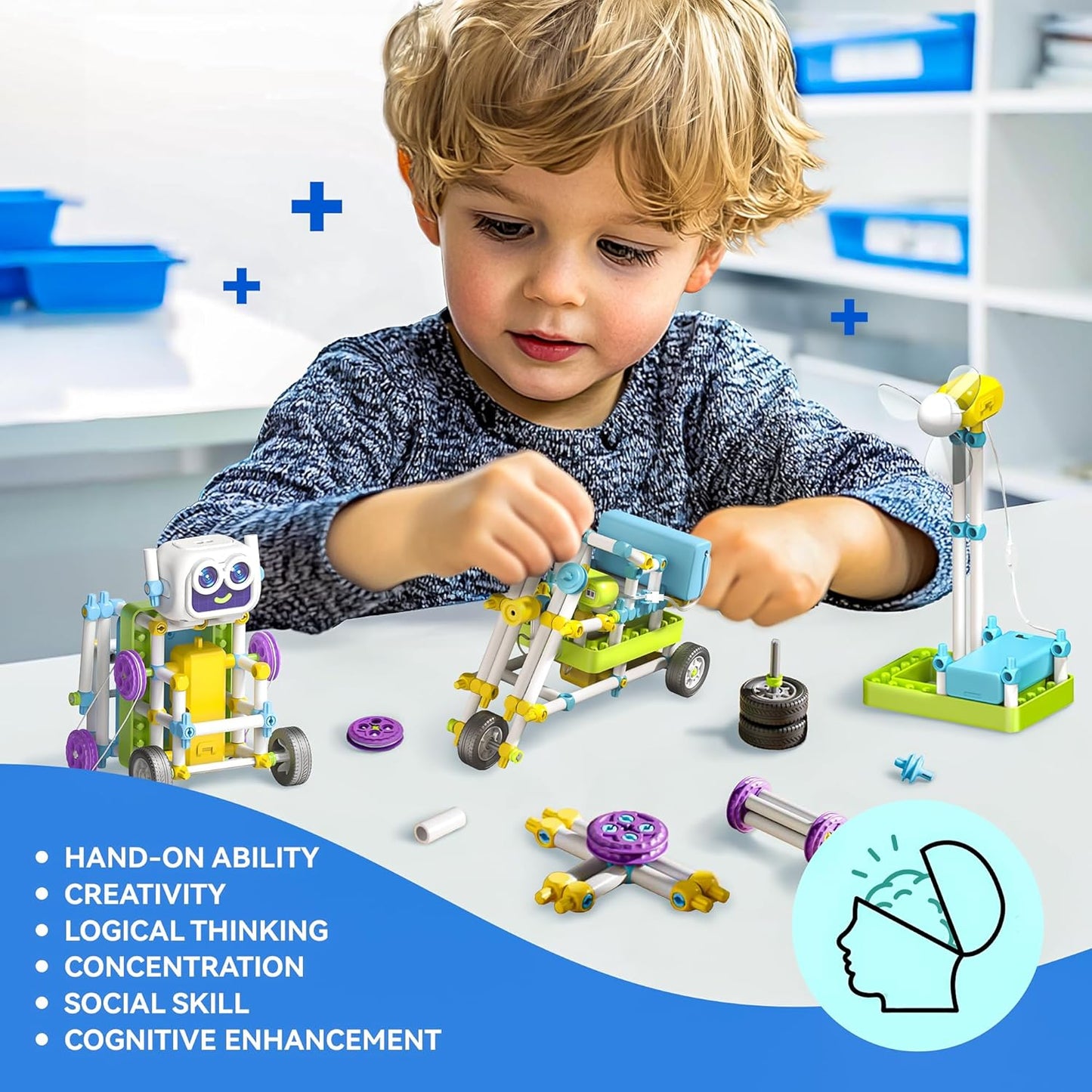SMILESSKIDDO STEM Toys for Kids 8-13 Years Old, 36-in-1 Robotics Kit with Solar Power & Sensors, 434 Pieces Learning & Education Science Kits, Birthday Gift Idea for Boys and Girls