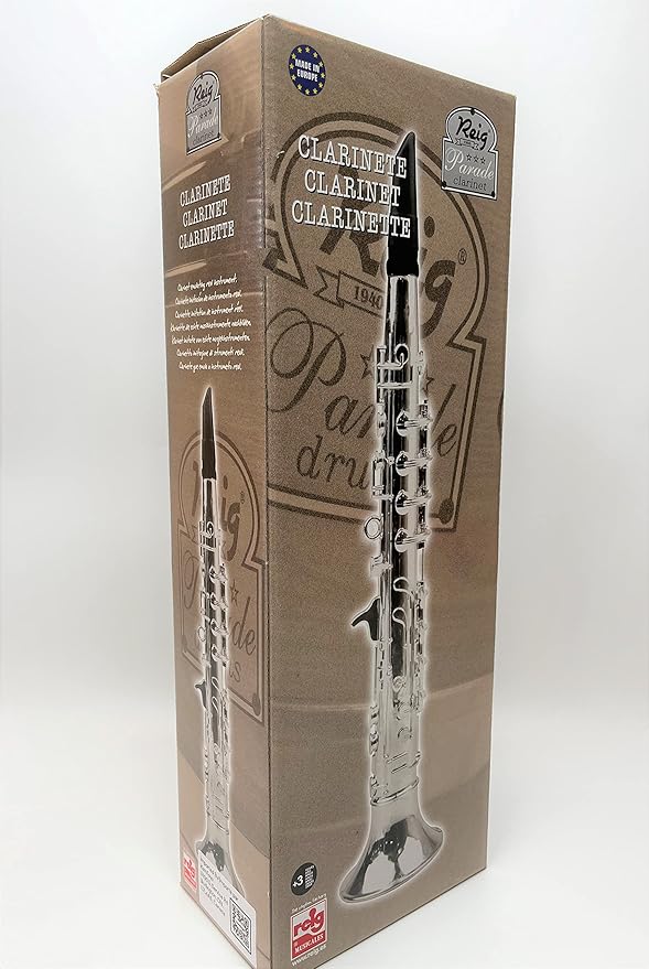 My First Toy Clarinet for Kids in Silver Finish with Standard Keys is a Great Learning Kid Toy Instrument and Teaching Tool for Children Ages 3+ BPA Free.