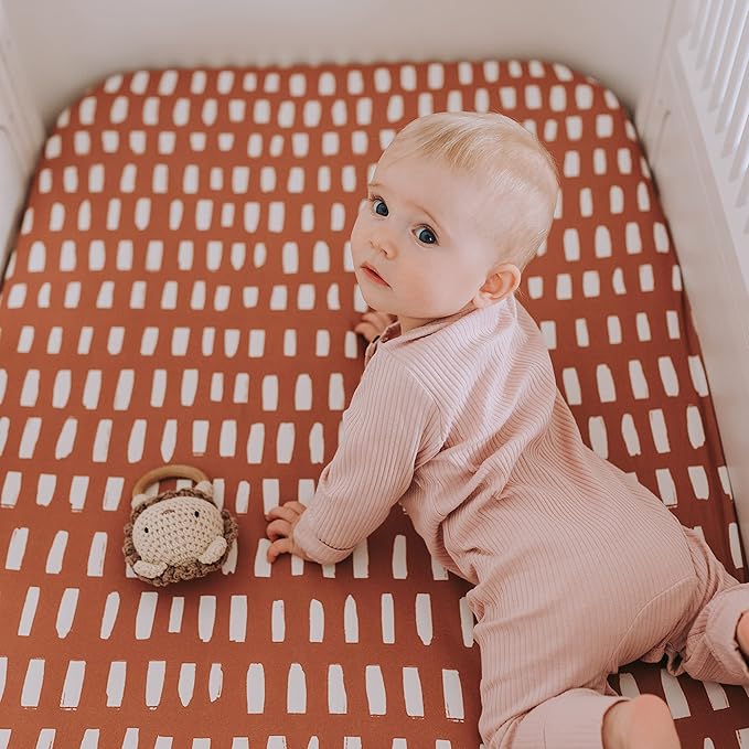 Crib Sheets Neutral - Fitted Baby Crib Sheets Bed for Girl Boy - 2 Pack Standard & Toddler Mattress (Safari Adventure) - Buttery Soft Organic Cotton Blend