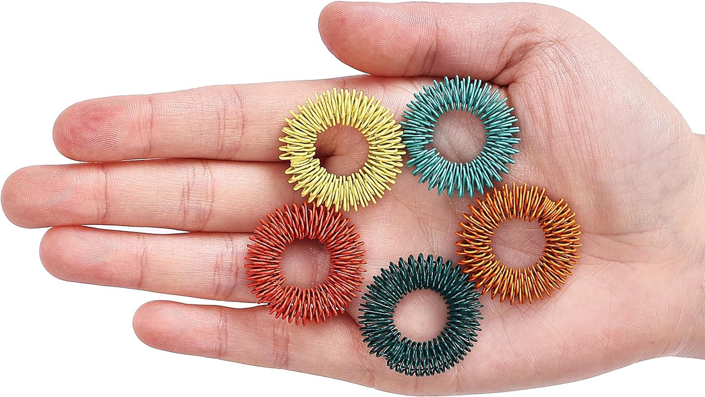 Mr. Pen- Spiky Sensory Rings, 10 Pack, Vibrant Color Stress Relief Fidget Sensory Toys, Fidget Rings, Fidget Ring for Anxiety, Stress Relief Rings, Massager for Fidget ADHD Autism, Sensory Ring