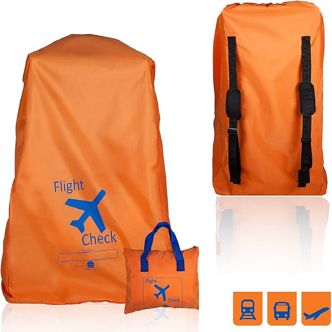 Alnoor USA Gate Check Bag for Single & Double Stroller Travel Bag for Air Plane | Extra Large & Ultra Durable - Includes Padded Shoulder Straps for Comfort & Durability With Pouch – Bonus E-Book