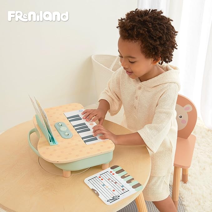Freniland Wooden Baby Piano,18 Keys Digital Piano for Toddler ,Musical Toy Gift for Boys and Girls Over 2+